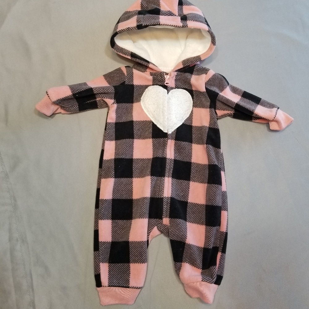 5/$20 Carter's 3 months zip sweater coat pjs plaid
